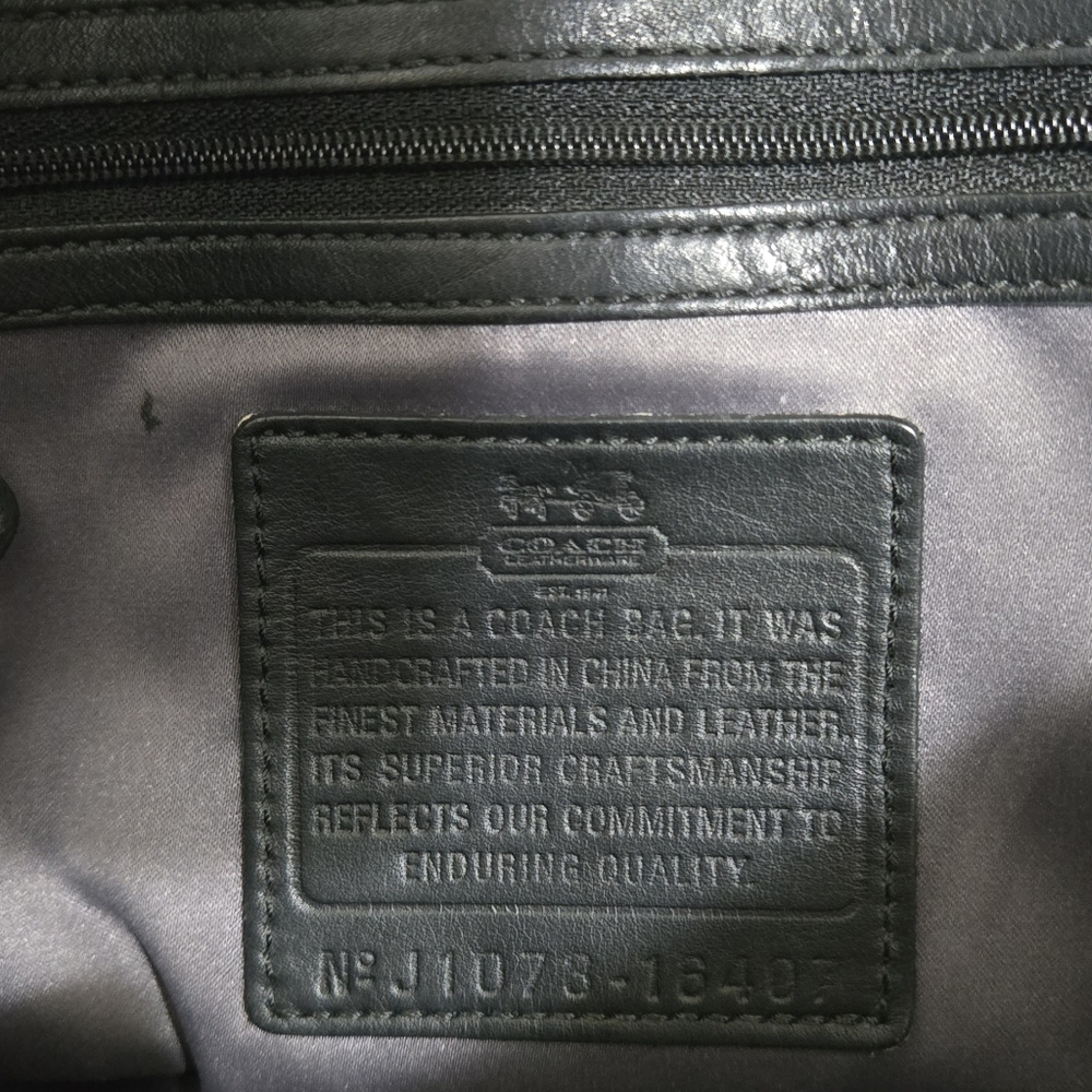 EUC RARE Coach Studded Flagship Leather Ella Black & Gunmetal Satchel - Picture 11 of 16